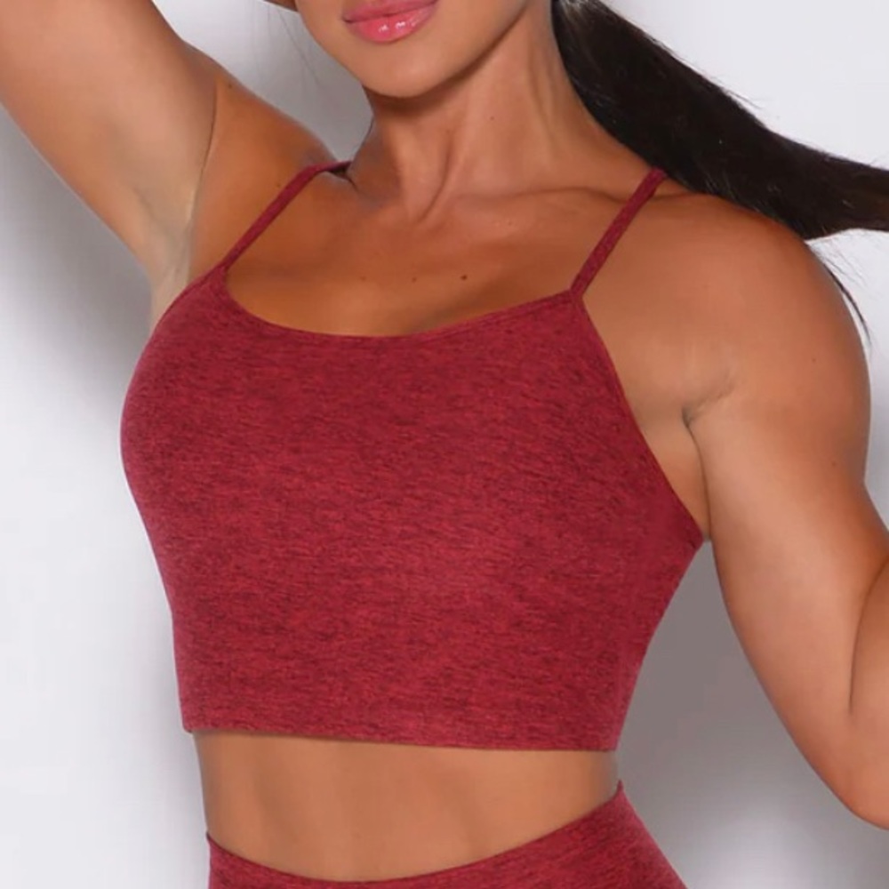Bombshell “relax long bra” in garnet red.